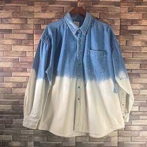 Rebel Heart Vintage BoutiqueBlue and White Denim Shirt XXL EUC